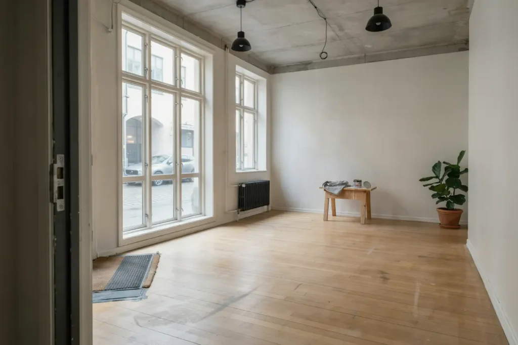 ombyggnad av butikslokal med nya ytskikt i rissne